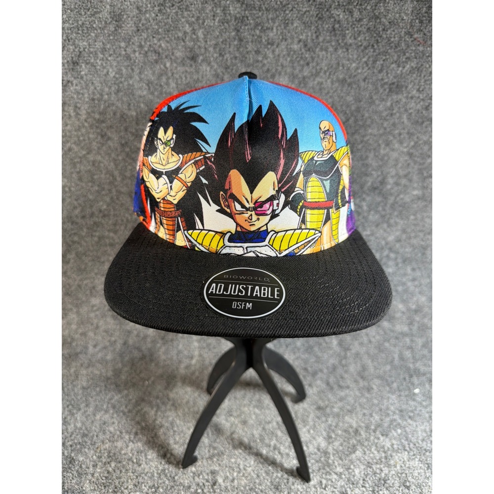 Bioworld Dragon Ball Z Anime Snapback Hat All Over Print Vegeta Goku OSFM Black